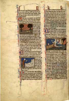 Pagina di un "Bestiario d'amore", codice mianiato del 1285 circa (Parigi, Bibliothque National - fr. 412)