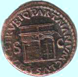 Moneta neroniana con lo 'Ianus Geminus'