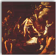 CARAVAGGIO, Martirio di San Matteo, olio su tela, 1599-1600 (Roma, San Luigi dei Francesi, Cappella Contarelli)