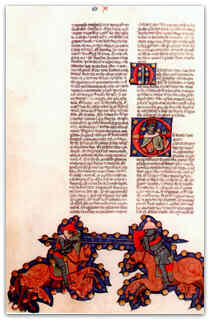 Miniatura della "Bibbia di Corradino", circa 1260-1270 (Londra, manoscritto W.152 della Walters Art Gallery)