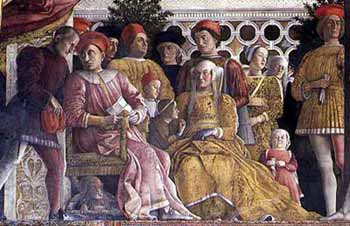 ANDREA MANTEGNA, La famiglia Gonzaga, affresco, circa 1463-65 (Mantova - Palazzo Ducale, Camera degli Sposi)