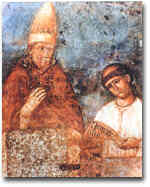Bonifacio VIII in un affresco di Giotto (1295-97 o 1300), conservato nella Basilica di S. Giovanni in Laterano a Roma