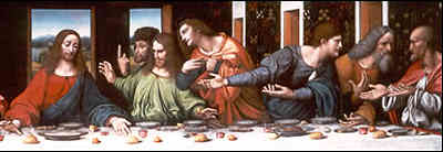 GIAMPIETRINO, Copia del "Cenacolo" di Leonardo (partic, lato  destro), 1520 (London Royal Academy)