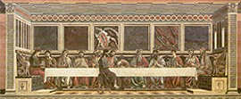 ANDREA DEL CASTAGNO, Cenacolo, 1450, affresco (Firenze,  ex Convento di Sant'Apollonia)