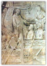 BALDASSARRE PERUZZI, Partenza di Traiano per la seconda campagna dacica, 1511-1513 (Ostia Antica, Salone dell'Episcopio)