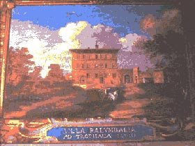 A.O. ANGELINI, Veduta della villa, affresco, 1859 (Roma, Palazzo Massimo alle Colonne)