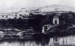 Veduta di villa Altoviti con Monte Mario all'orizzonte, dagherrotipo, 1850 circa (da: R. LUCIFERO, I giardini perduti di Roma,  Roma 1995)