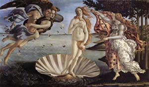 SANDRO BOTTICELLI, Nascita di Venere, tempera su tela, 1484-1486 (Firenze, Gallerie degli Uffizi)