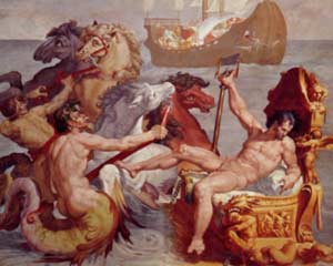 PELLEGRINO TIBALDI, Nettuno e la nave di Ulisse, affresco, 1549-1560 (Bologna, Palazzo Poggi)