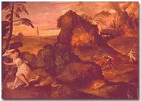 TIZIANO, Orfeo ed Euridice, 1511 (Bergamo, Accademia Carrara)