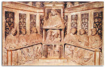 Rilievo con professore in cattedra e alunni (Bologna, Museo Civico Medievale)