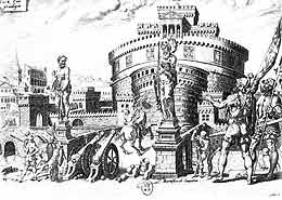 I Lanzichenecchi davanti a Castel Sant'Angelo, incisione