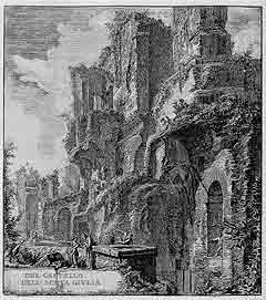 Veduta laterale della fontana, da "Le rovine del castello dell'acqua Giulia", 1761