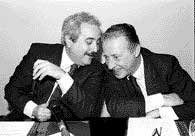 Foto del 5 aprile 1992, a Palermo, durante un dibattito su mafia, politica e societ civile