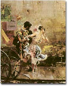 GIOVANNI BOLDINI, Due figure in maschera (Dopo il veglione), 1878