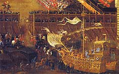 Particolare della nave, in basso a destra