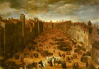IGNOTO DEL XVII SECOLO, Piazza Navona intorno al 1630, olio su tela (Roma, Museo di Roma - Palazzo Braschi)