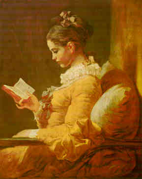JEAN HONORE' FRAGONARD, Fanciulla che legge, 1776 circa, olio su tela (Washington, National Gallery of Art)