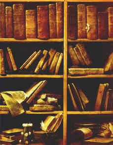 GIUSEPPE MARIA CRESPI, Librerie, particolare, 1725 circa (Bologna, Conservatorio Martini, Civico Museo Bibliografico Musicale)